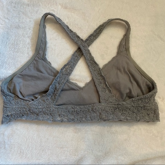 Aerie gray lace racer back bra size large - Picture 2 of 3